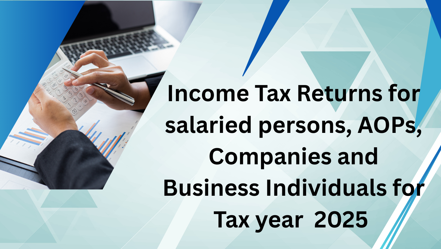 Income Tax Returns for salaried persons, AOPs Companies and Business Individual for Tax year  2025 
